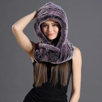 fur scarf hat