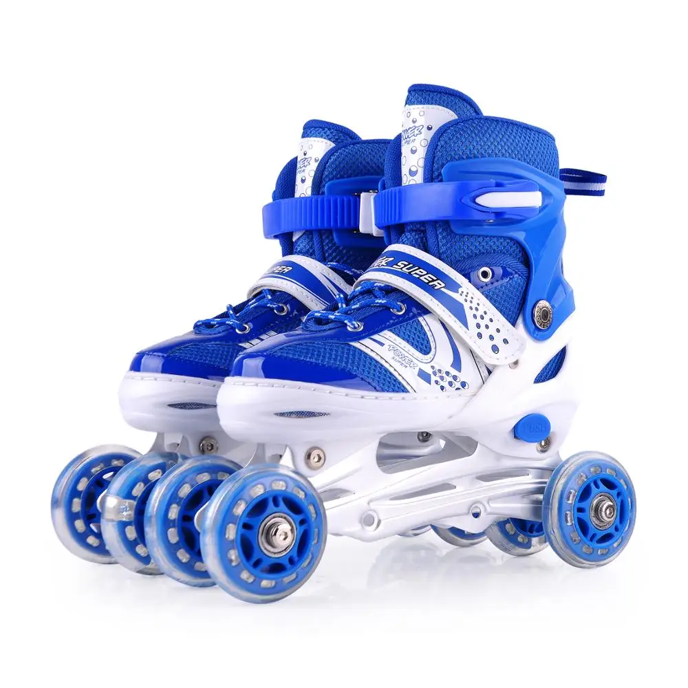 

PAPAISON Popular Boys/Kids/Child Skate Shoes Adult Adjustable Inline Roller Quad Skates, Blue, pink