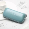 Custom wool felt glasses pouch spectacle case sunglasses bag with leather strap