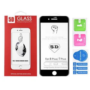 5D Full Frame Curved Tempered Glass Screen Protector for iPhone 7 8 Plus X XR XS MAX