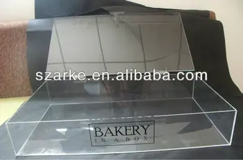 Customized Clear Retail Countertop Acrylic Cake Display Box Bakery