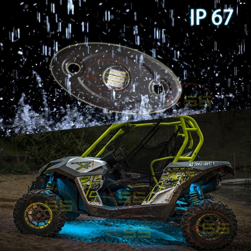 Car light waterproof ATV powerful RGB universal off road pods lights