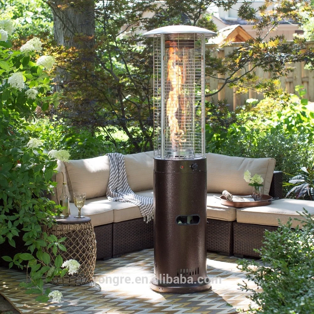 

Round Stand Gas LPG Glass tube Flame Patio Heater in Bronze finish