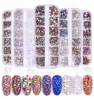 

Multi-size Flat Bottom Glass Nail Rhinestone Decorations Crystal 3d Manicure Nail Art Accessories