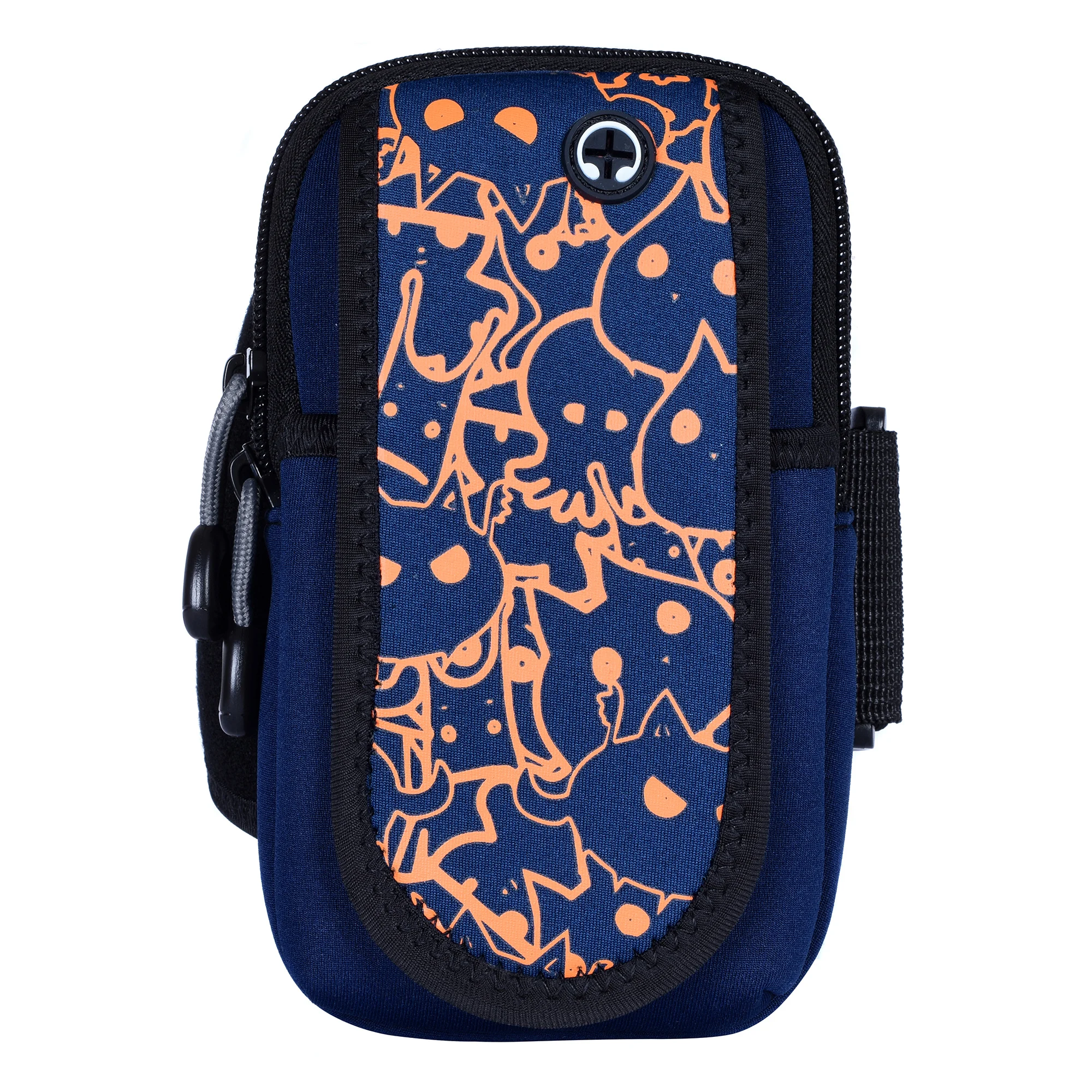 

Custom Travel Arm Bag Cell Phone Outdoor Running Cycling Sport Armband, Blue/orange/white