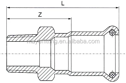 Manufacturer inox press fitting adapter male thread coupling