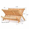 Dish Drying Rack Bamboo Dish Rack Collapsible Wooden Plate Rack