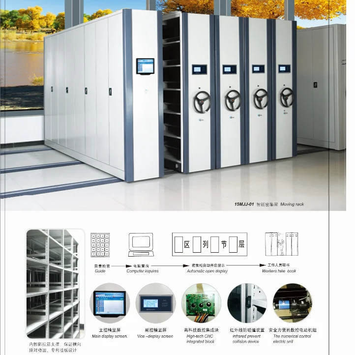 Library Space Saving Godrej File Compactor Movable Rack Metal Mass