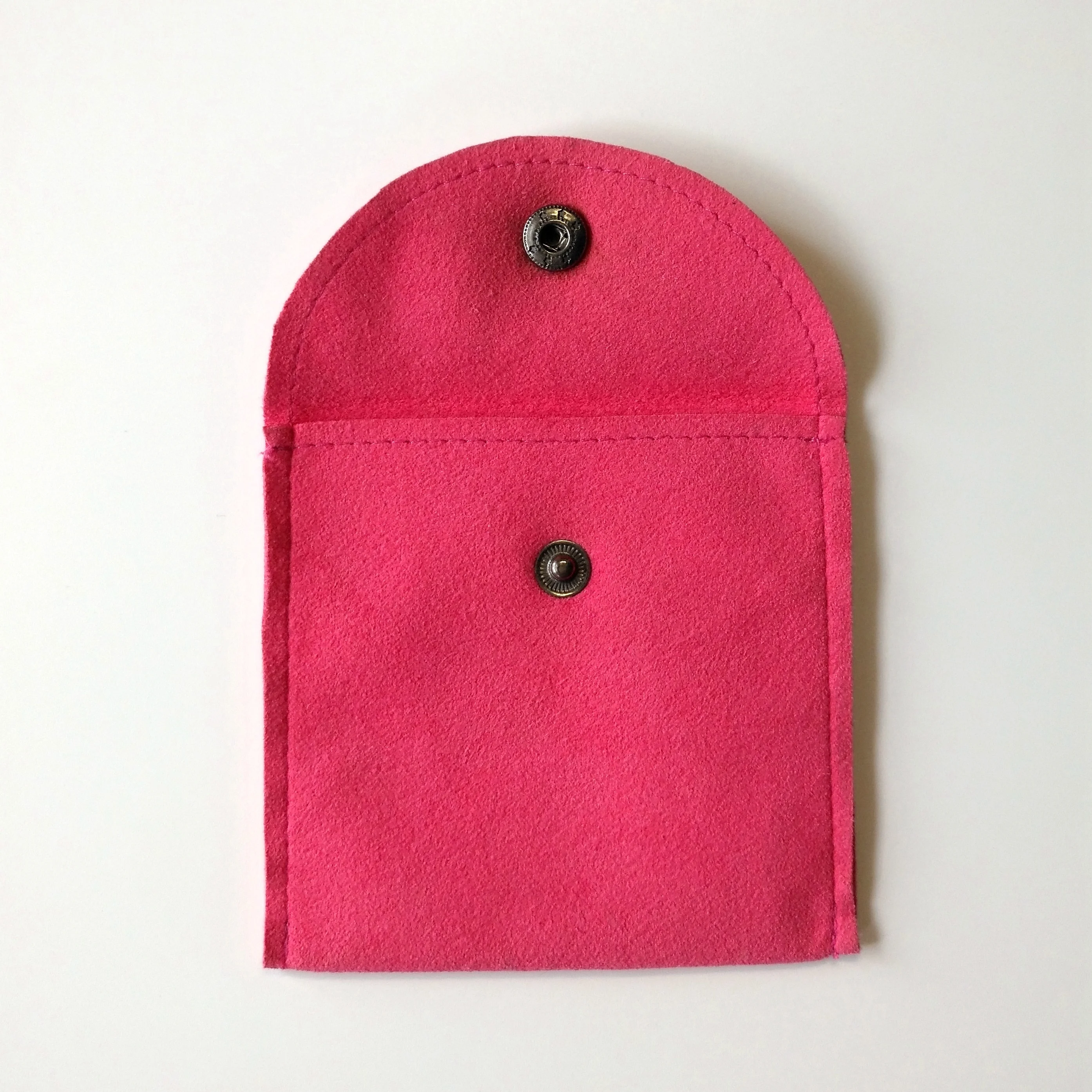 
Snap button jewelry holder envelope suede pouch 