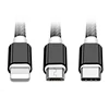 MIUSB 2019 multi connector colorful Wholesale 3 in 1 Nylon braided for iphone devices