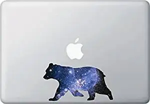 Cosmic Bear - Design 2 - Contour Cut and Printed Laptop / Macbook Vinyl Decal © YYDC. (6"w x 3.5"h)