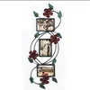 rown Black Decorative 3-Opening Collage Bronze Iron Metal Wall Hanging Picture Rose Scroll Photo Frame, 5x7