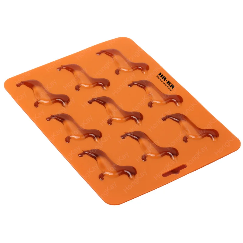 

Silicone Ice Cube Tray, Dog Shaped Orange Ice Cube Silica Gel Tray, Coral gold