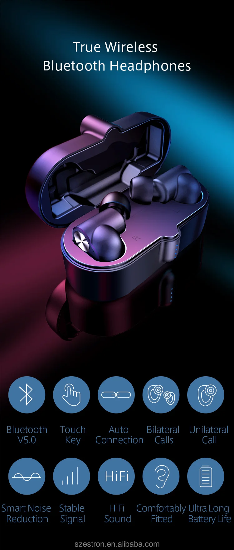 Timmkoo True Wireless Earbuds Bluetooth Headsets Mini Headphones In Ear