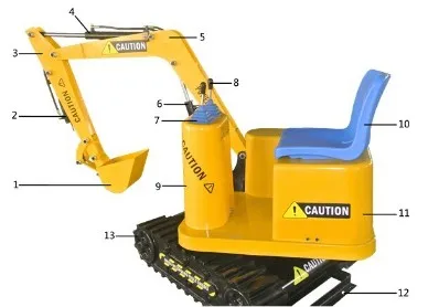 Kids Excavator Cheap Coin Operated Mini Games