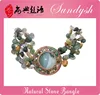 Unique Natural Stone Crocheted Jewelry Handcrafted Druzy Cuff