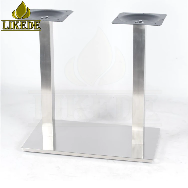 Modern Design Heavy-Duty Metal Table Base Low-Priced 2-Column Stainless Steel Pillar Plastic Bottom Chair Dining Kitchen Use
