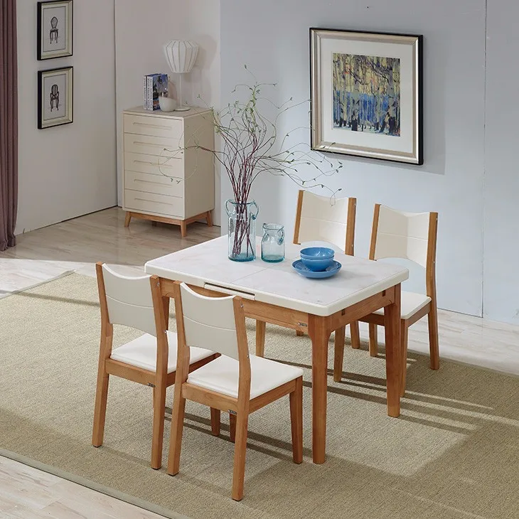 Muebles modernos de madera juego de comedor en blanco oculto con ...