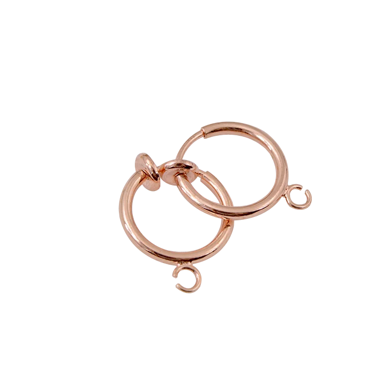 13mm Golden Clip On Spring Hoop Earrings With Hanging Jump Ring Buy