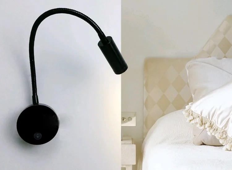 3W FLEXIBLE LED WALL LAMP BEDROOM BEDSIDE HOTEL READING ADJUSTABLE LIGHT DECOR 