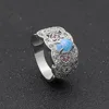 Yiwu wholesale Romantic opal wedding ring widening the design highlight luxury women rings