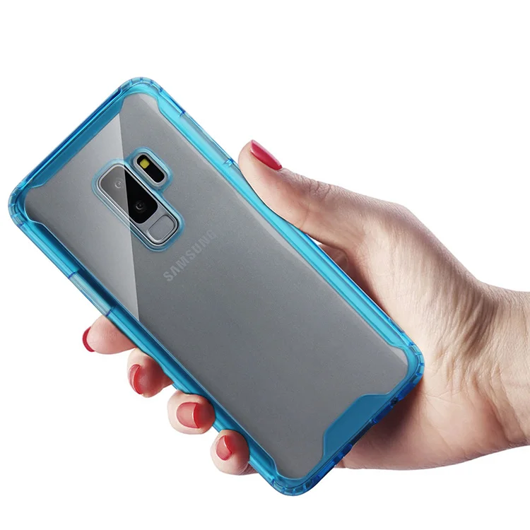 

Fashionable Shockproof Transparent Cell Phone Case For Samsung S9 plus Case For Samsung Galaxy S9 plus, Red/rose gold/gold/silver/red wine/dark blue/black