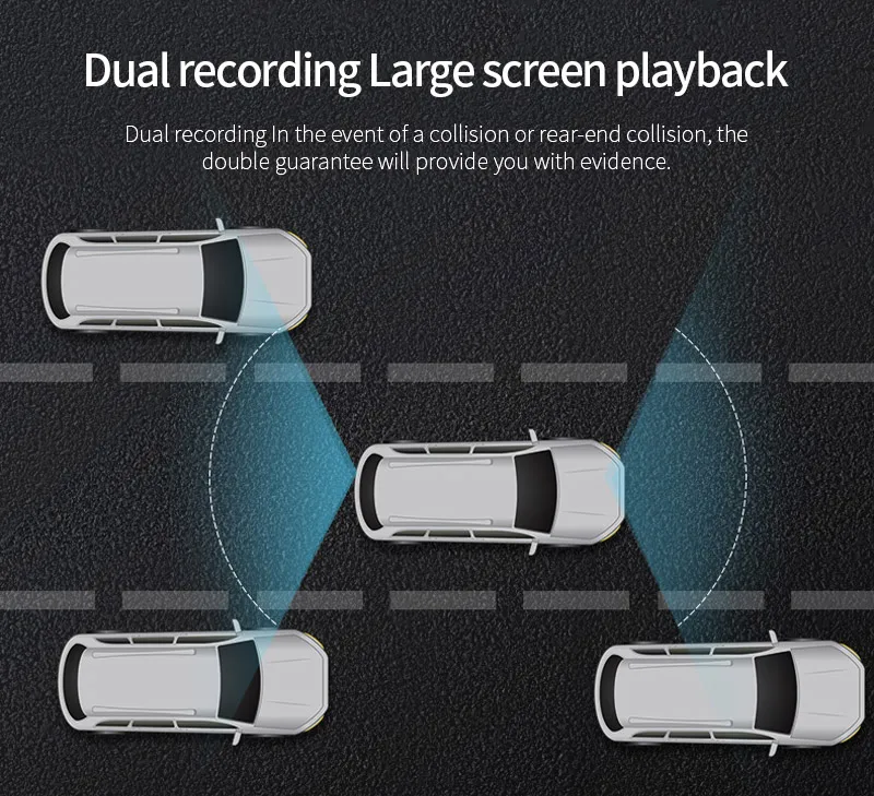 9.35 Inches Dash Cam 1080p Dual Recording Streaming Media Dash Cam