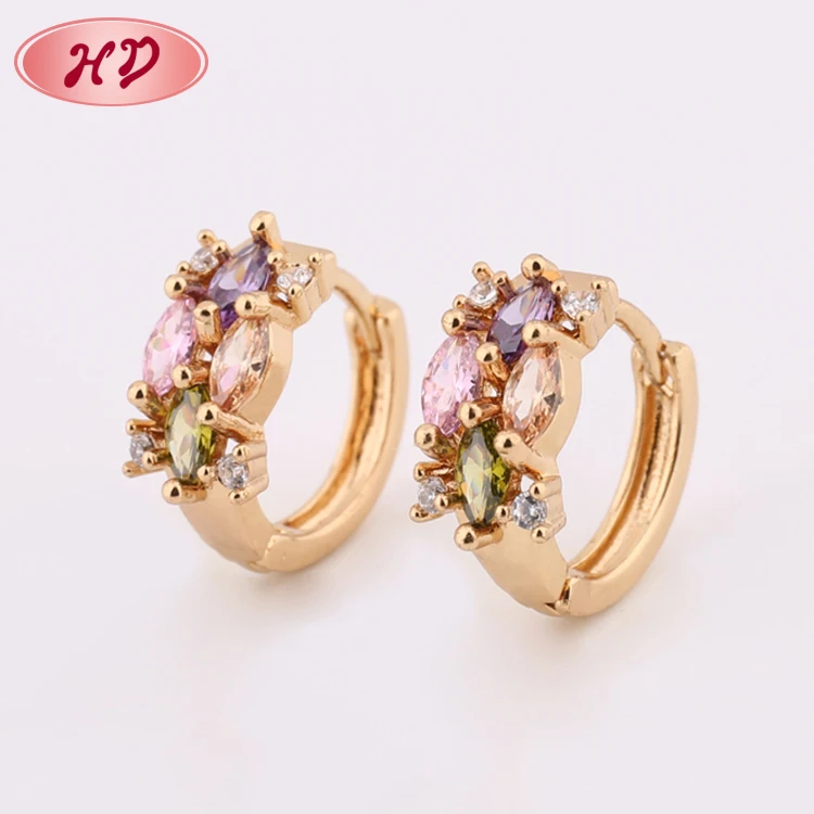 AM_ New Women's Diamante Jewelry Gold Plated Zircon Crystal Earring Earbob Ear S 
