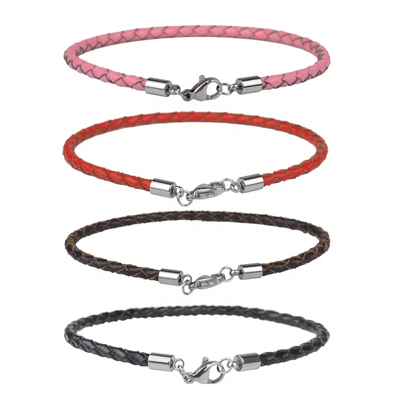 

leather stainless steel bracelet genuine bracelet leather snake unisex