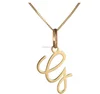14k Yellow Gold Spanish Alphabet Necklace Script Initial G Pendant Necklace