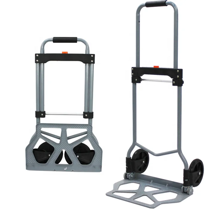 
steel foldable hand pull two wheel brake airport cart hand truck luggage trolley 