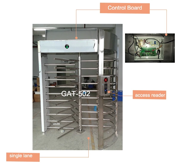 Electronic Turnstile Barrier Gate with 0.2s Barrier Open/Close RS485 Communication and 600mm Passage Width