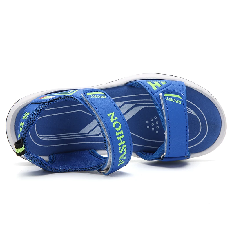 
New Summer Geometric Children Slip Beach Shoes Outdoor Leather Boys Sport Sandals for Junior Kids 2020 
