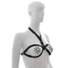 PU leather BDSM body harness bondage sexy slave open breast costume fetish wear for women