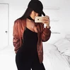 4266Runwaylover winter new hot winter silk flight jacket
