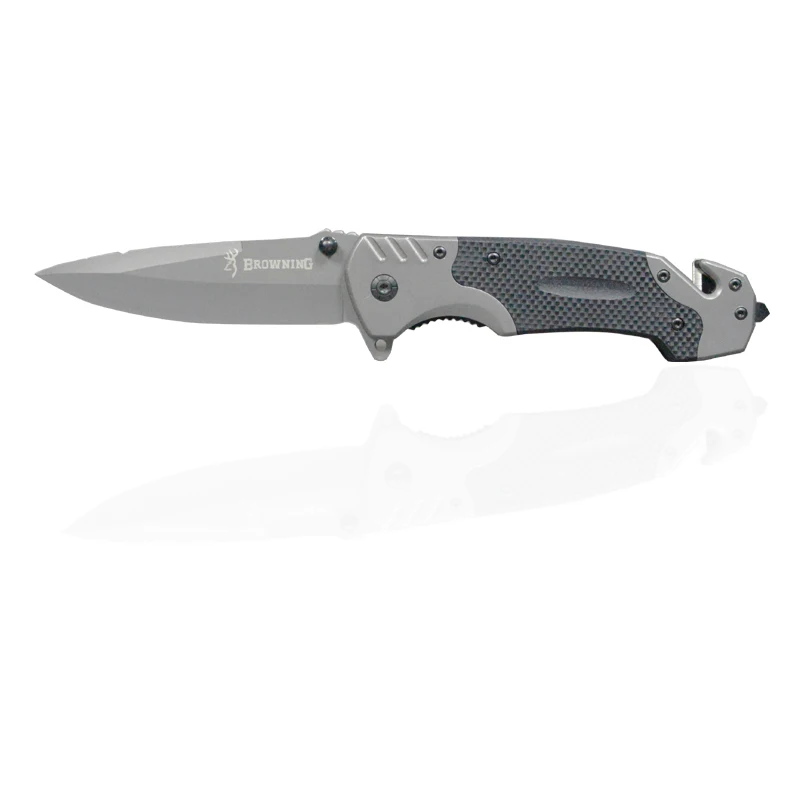 

yangjiang free sample stainless steel outdoor army combat survival pocket hunting folding knife, Grey