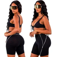 

New summer sexy women 2 piece reflective leggings tracksuits shorts set