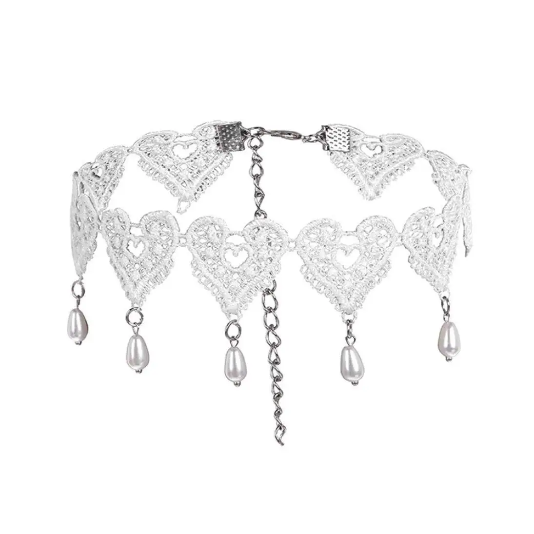 LLguz Simple Women Fashionable Personality Hanging Beads Small Love Neck Collar Neck Collar Lace Hanging Beads Necklace Clavicle Chain Necklace Jewelry Ornament