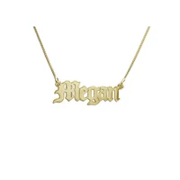 

Fashion Custom Name Necklace Personalized 14K Gold Plated 925 Sterling Silver Old English Nameplate Necklace For Drop Shipping