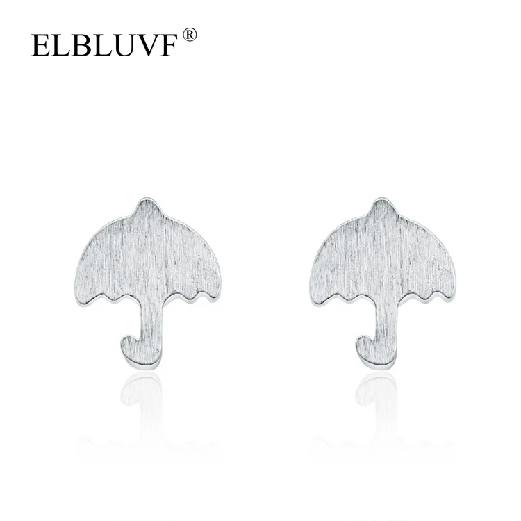 

ELBLUVF 925 Sterling Silver Simple Umbrella Shape Stud Earrings Jewelry For Girls/Ladies/Women