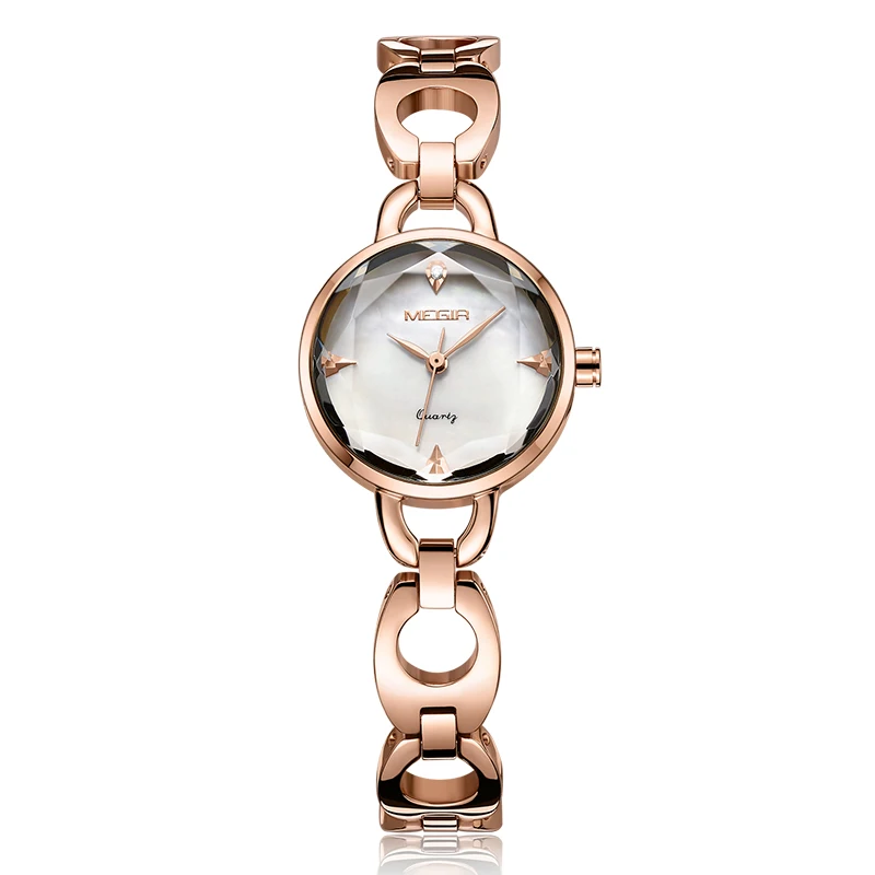 

MEGIR Women Metal Bracelet Simple Quartz Watches Clock Rose Gold Fashion 3ATM Waterproof Wrist Watch Relogio Feminino 4173L