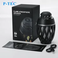 

2019 LED Flame Lamp Bluetooth Speaker Touch LED Night Light Wireless Bluetooth Speaker Outdoor Portable Stereo Speaker BLACK