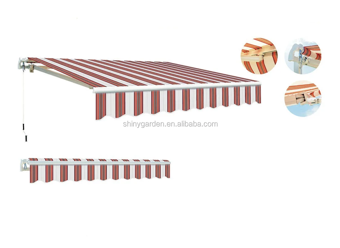 Aluminum Garage Awning Parts Window Retractable Roof Sun Shade Awning