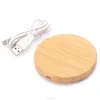 Circular Shaped Mini Wooden Wireless Charger Pad for Samsumg for Iphone