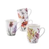 Popular sale custom logo 12 ounce rustic tea mug fine china flowered mugs