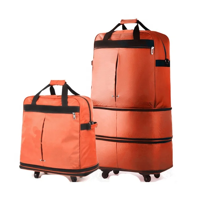 

Outdoor Travelling Air Foldable Lightweight Luggage Bag, Black/orange/purple