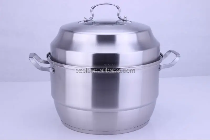 Different Sizes 201 Stainless Steel Chinese Steam Pot With Bakelite