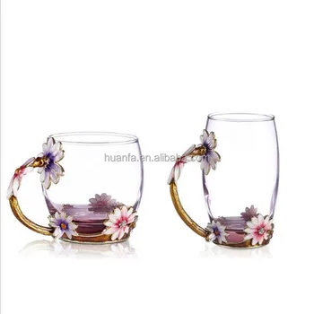 350ml Pewter Enamel Home Decoration Items Enamel Custom Flower