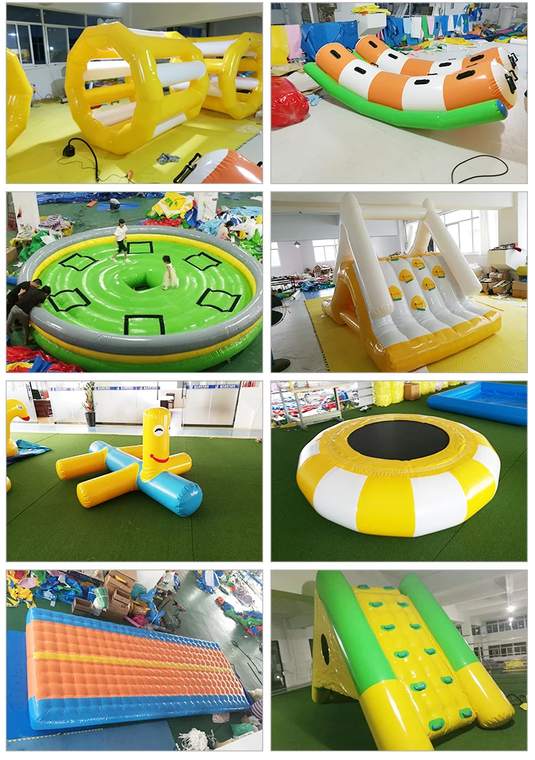 Outdoor playground swimming pool bounce round pool water slide