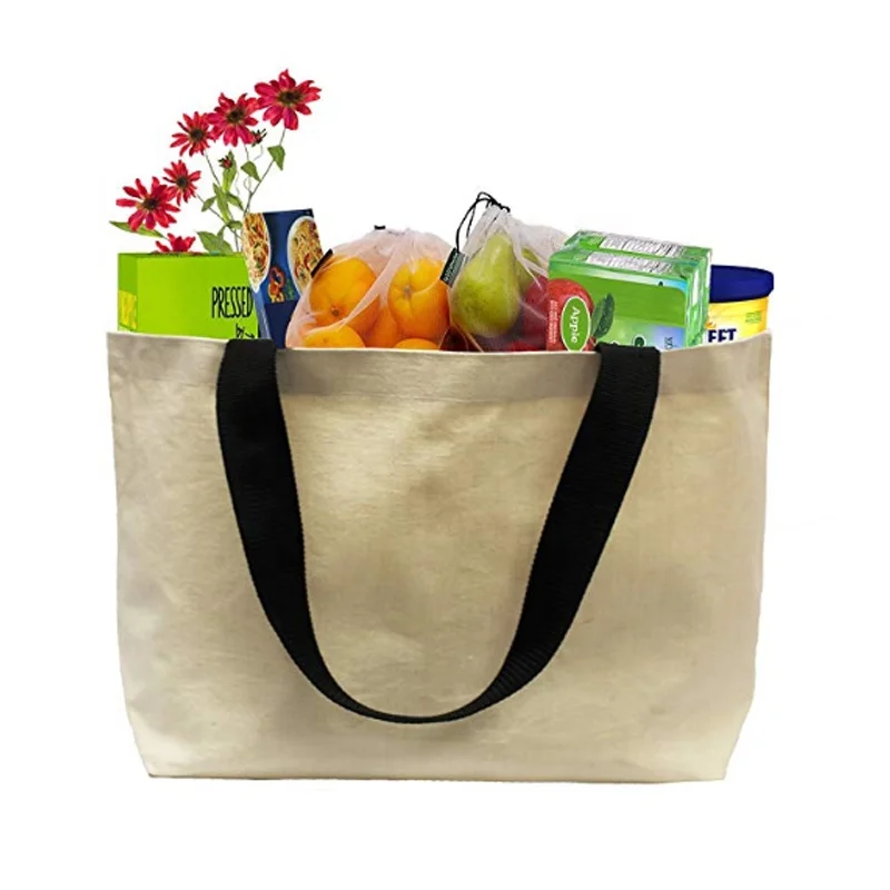 

Cotton Shopping Tote Bag Canvas Accept Customized Logo Beige or Customized Color 1pc/opp Bag Print Promotion Natural Folding